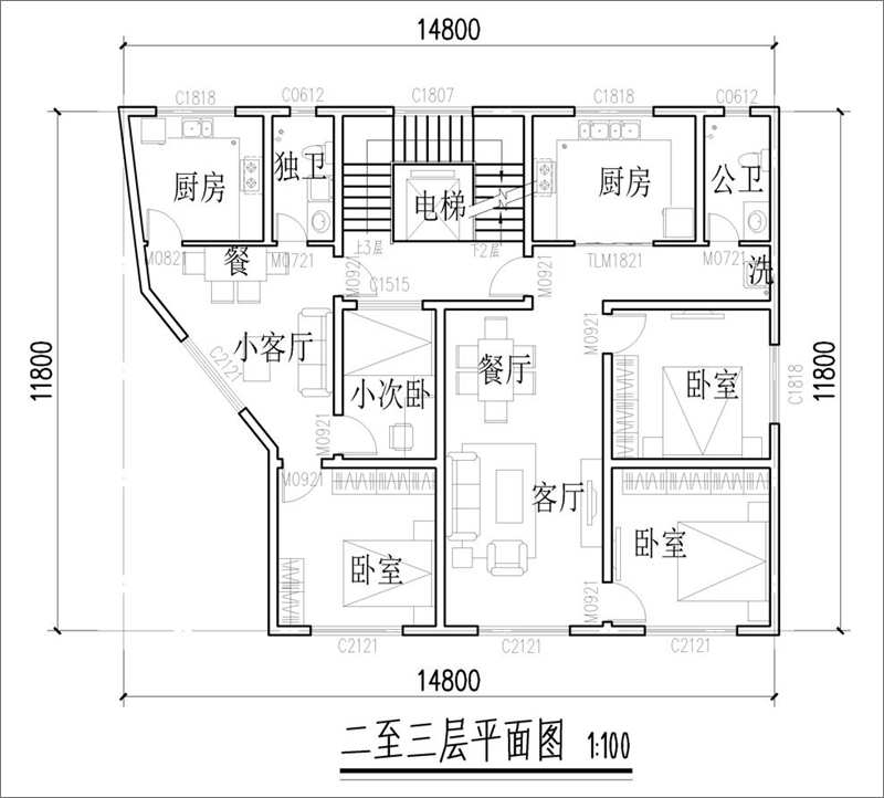 二層平面布局圖