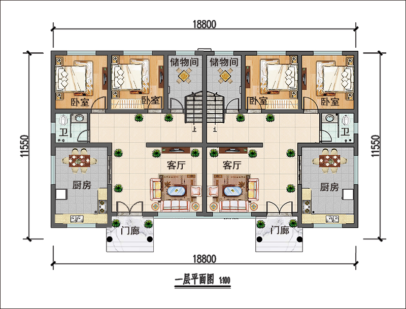雙拼自建房平面圖