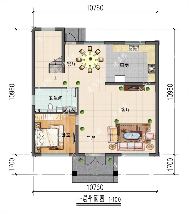 自建房一層平面圖