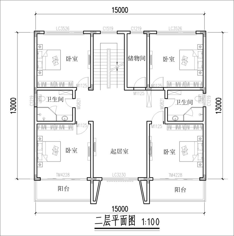 二層平面布局圖