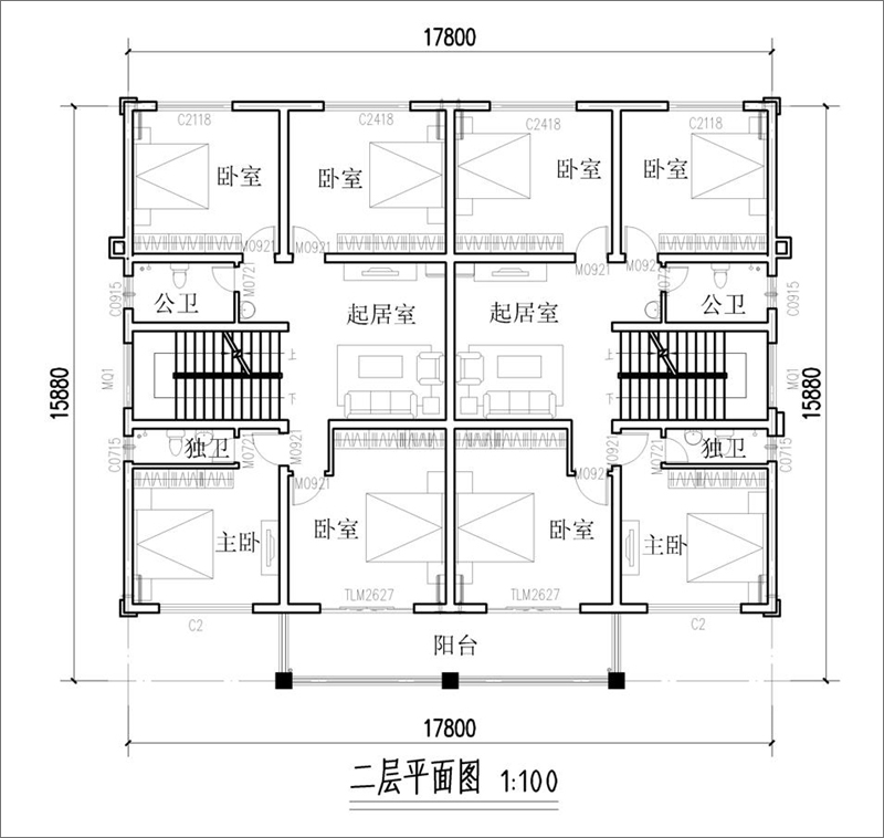二層平面布局圖