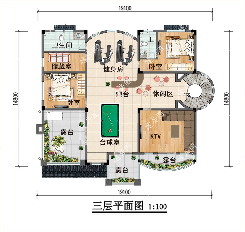 三層平面設(shè)計圖