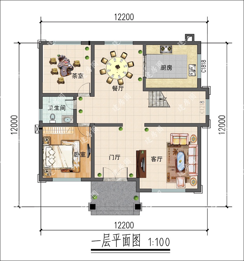 別墅一層平面圖