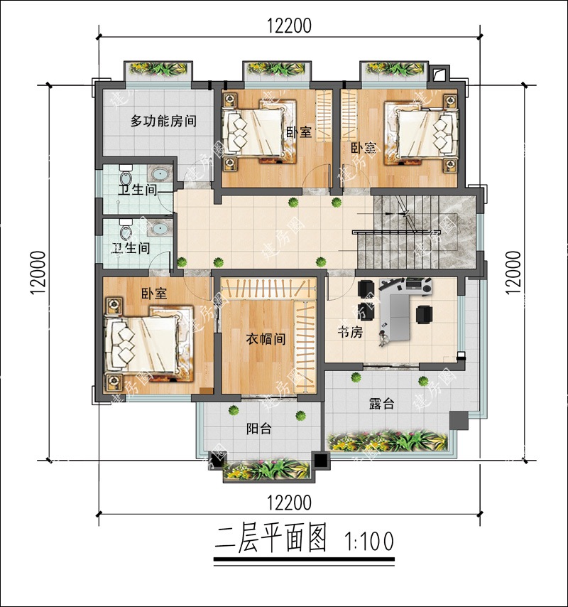 別墅二層平面布局圖