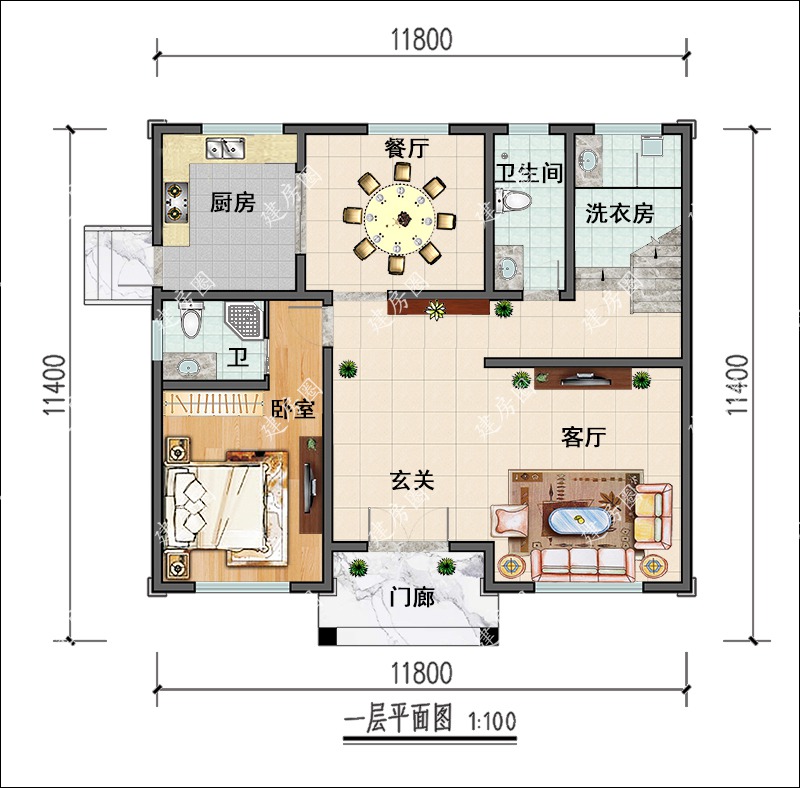 農(nóng)村房子設(shè)計一層平面圖