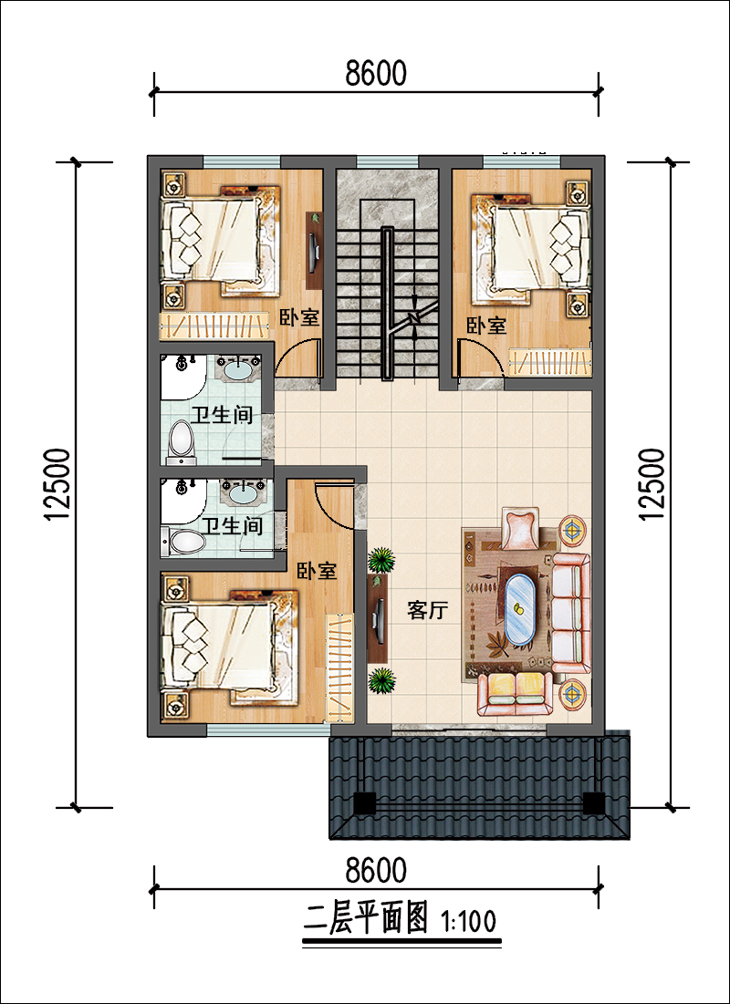 9x13米自建房設(shè)計布局圖