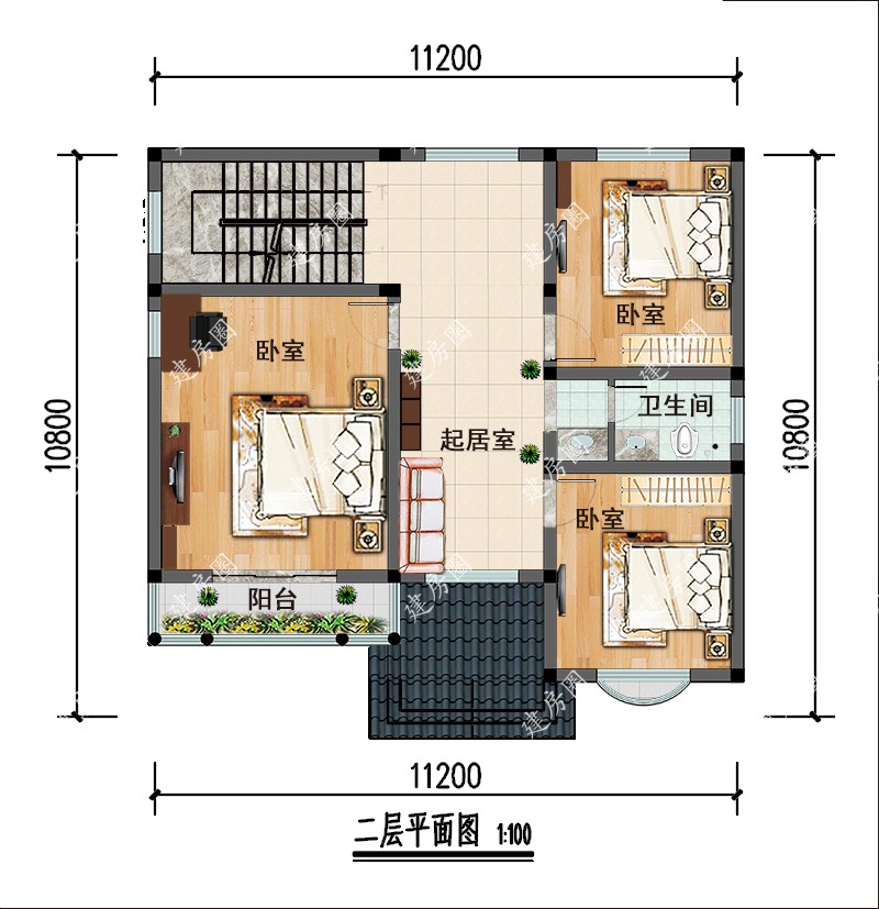 11x11米農(nóng)村三層房屋戶型圖