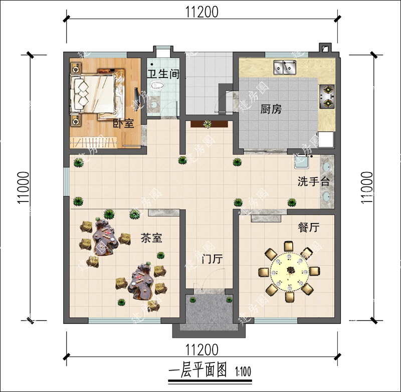 農(nóng)村120平方自建房設(shè)計(jì)圖戶型圖