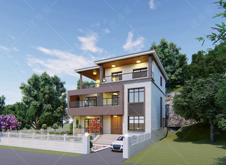 重慶巴南現(xiàn)代農(nóng)村自建房設(shè)計圖，外觀時尚簡潔，布局舒適