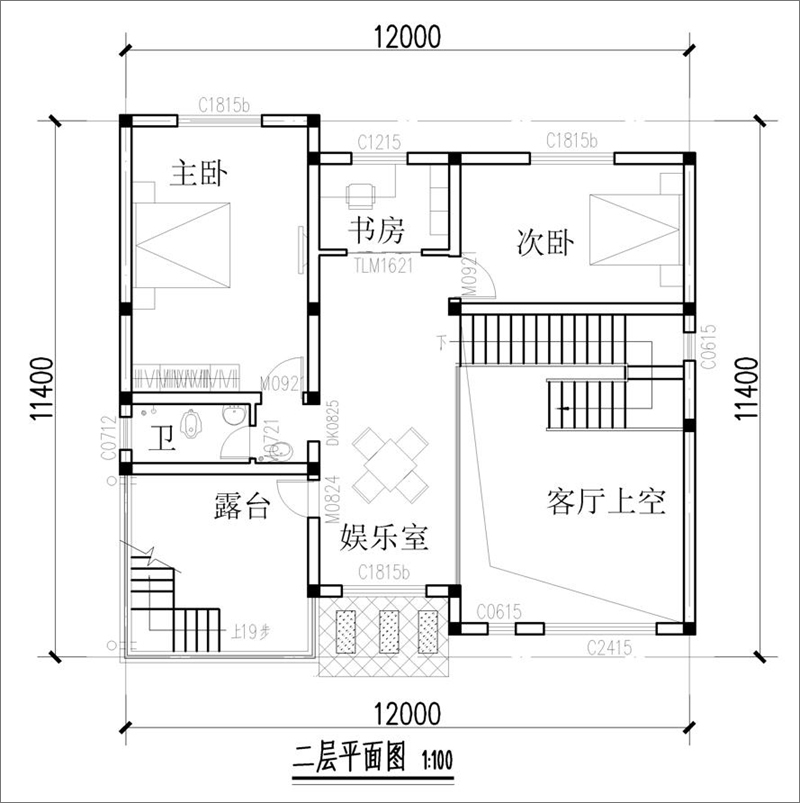 自建房二層平面布局設(shè)計圖