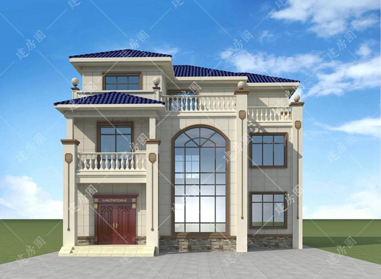 農(nóng)村自建房二層半設計圖,經(jīng)典歐式帶堂屋