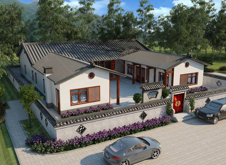 農(nóng)村自建房設(shè)計(jì)圖一層帶小院，兄弟共建一起孝順父母