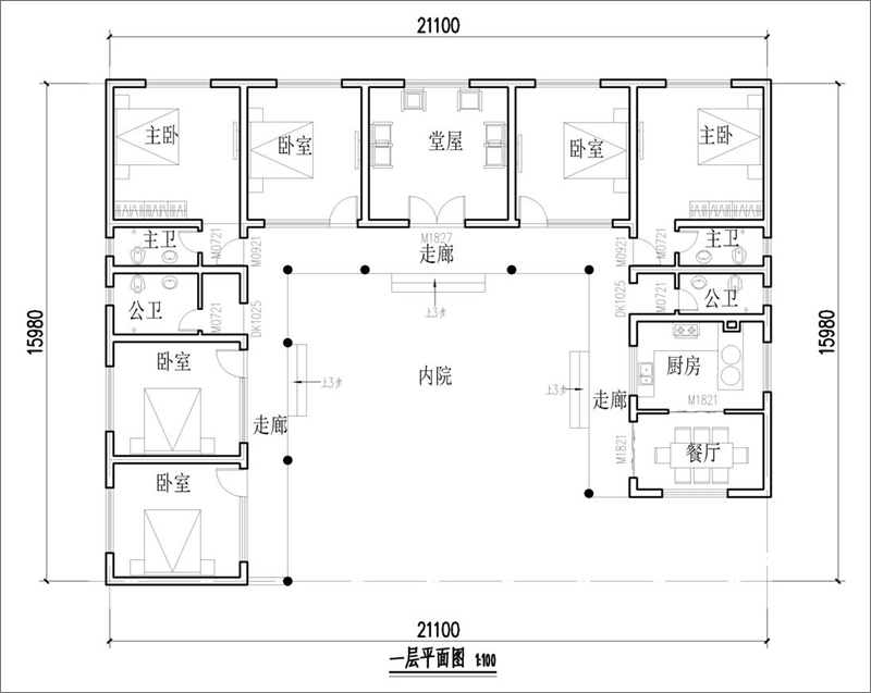 農(nóng)村一層別墅小院平面圖