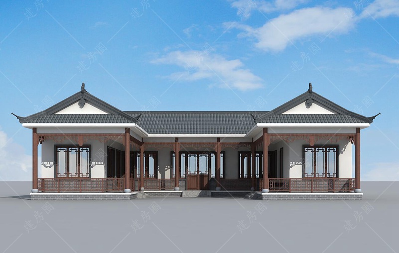 農村自建房設計三合院效果圖