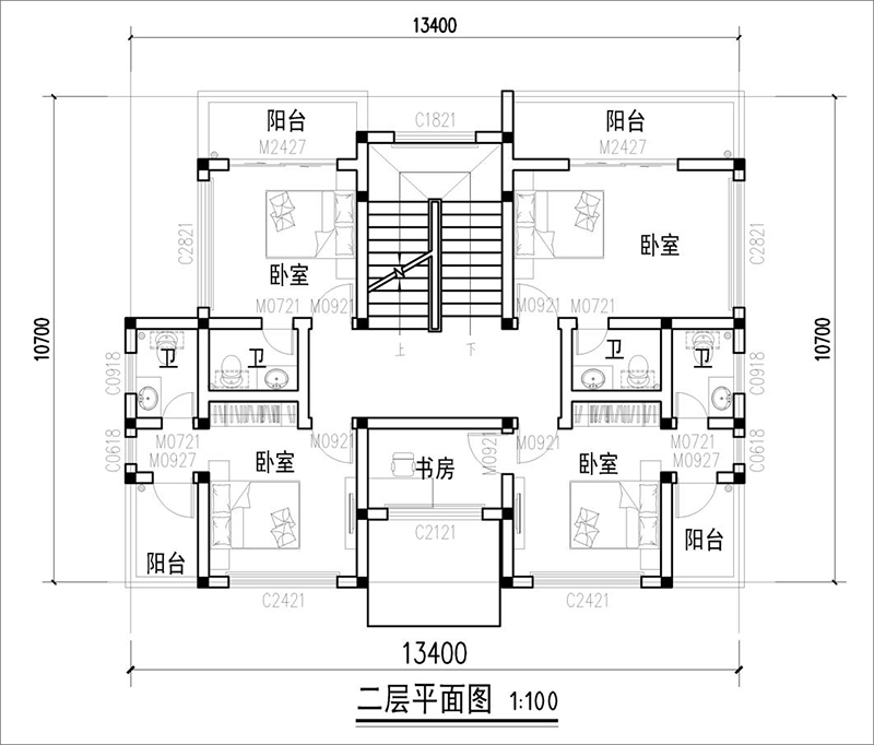 二層平面布局圖