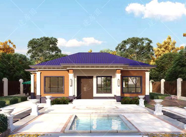 農(nóng)村自建房一層設(shè)計圖紙，帶庭院景觀設(shè)計
