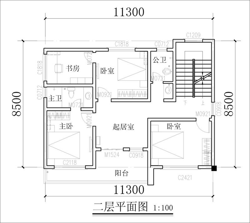 二層平面布局圖