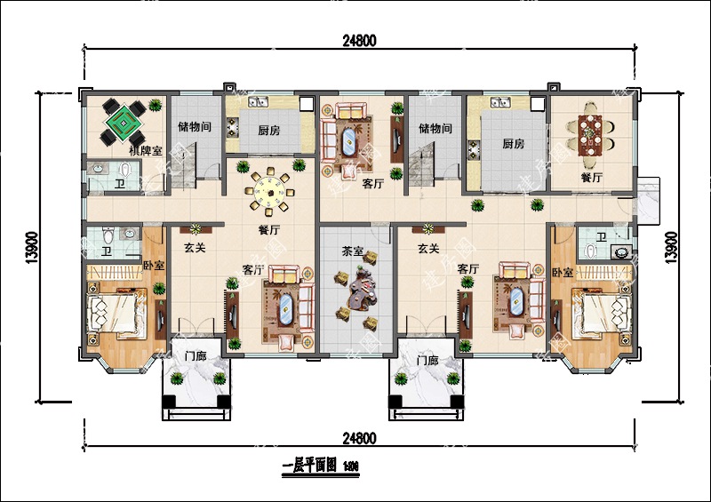 雙拼自建房平面圖