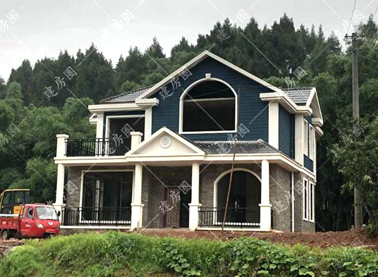 屏山農(nóng)村270平方兩層別墅施工案例，主體，外裝到完工