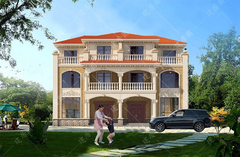 農村雙拼自建房外觀圖片