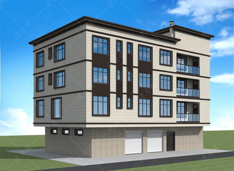 四層現(xiàn)代自建房設計圖紙，出租自住兩用