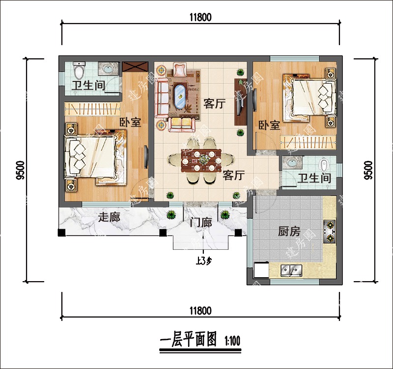 農(nóng)村自建房90平方平面圖