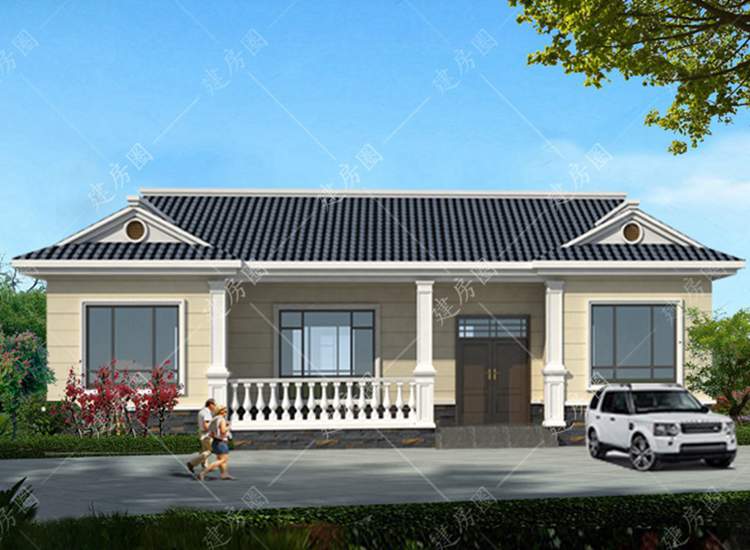 農(nóng)村一層自建房別墅設(shè)計，四室兩廳，占地160平方