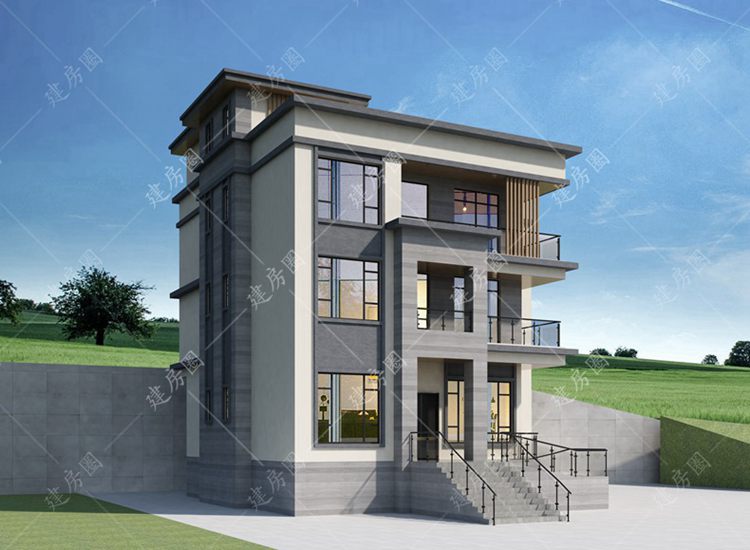 14x13米農(nóng)村四層自建房設(shè)計，現(xiàn)代簡約風格
