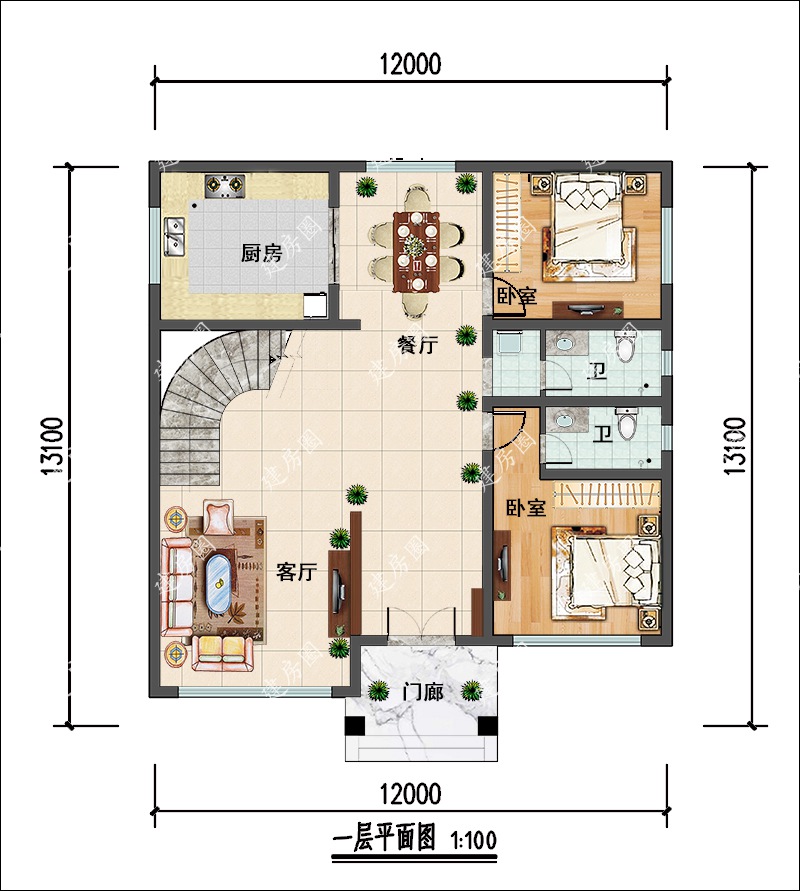 自建房一層平面設(shè)計圖