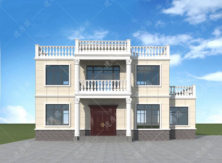 農(nóng)村簡(jiǎn)單自建房設(shè)計(jì)圖紙，二層平屋頂設(shè)計(jì)