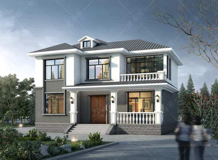 西安12*9米自建房設(shè)計(jì)圖紙，兩層新中式帶堂屋
