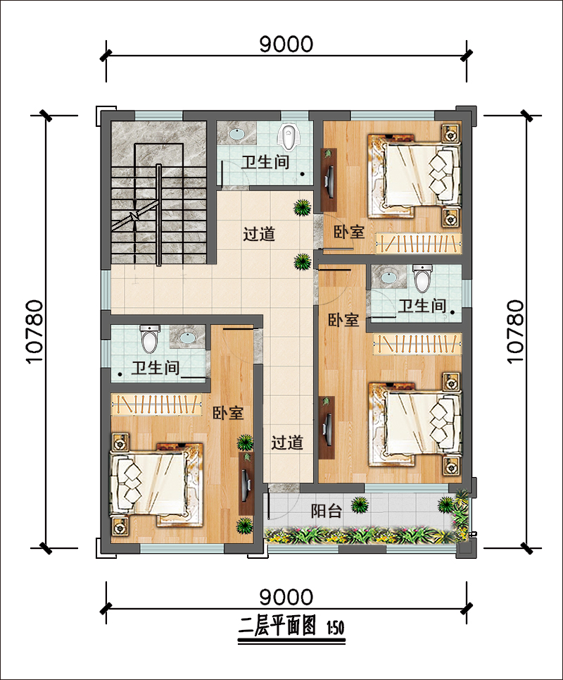二層平面設(shè)計(jì)圖