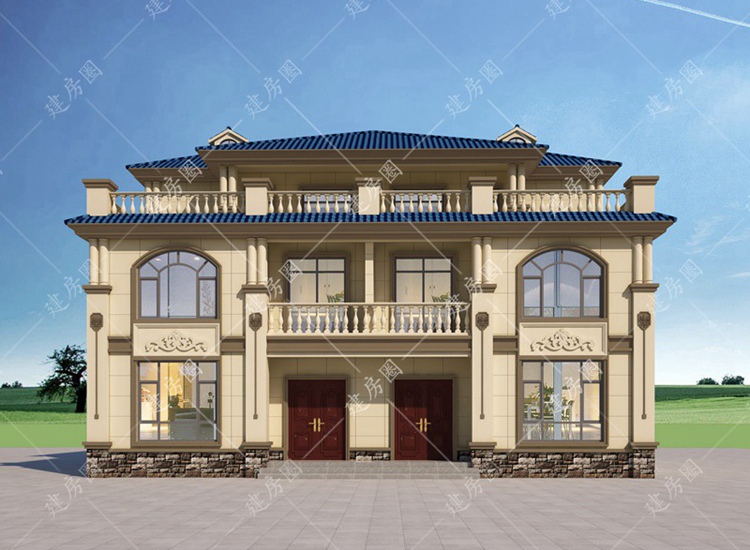 農(nóng)村兄弟雙拼三層自建房設(shè)計(jì)圖紙，哥倆一起建一棟可大氣了