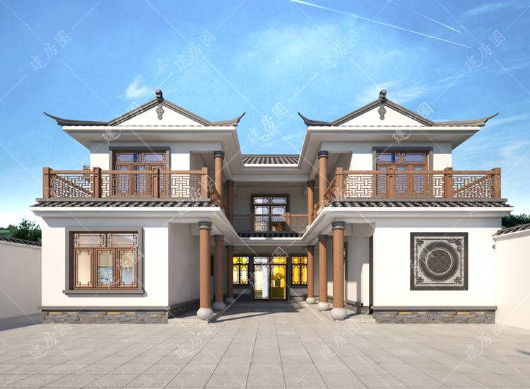 農(nóng)村自建中式別墅二層外觀效果圖合集，第三套建的人很多，顏值也高