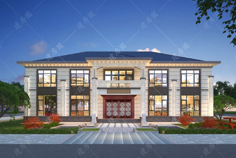 農(nóng)村五間二層別墅設(shè)計(jì)圖及效果圖，大開間建房就是大氣