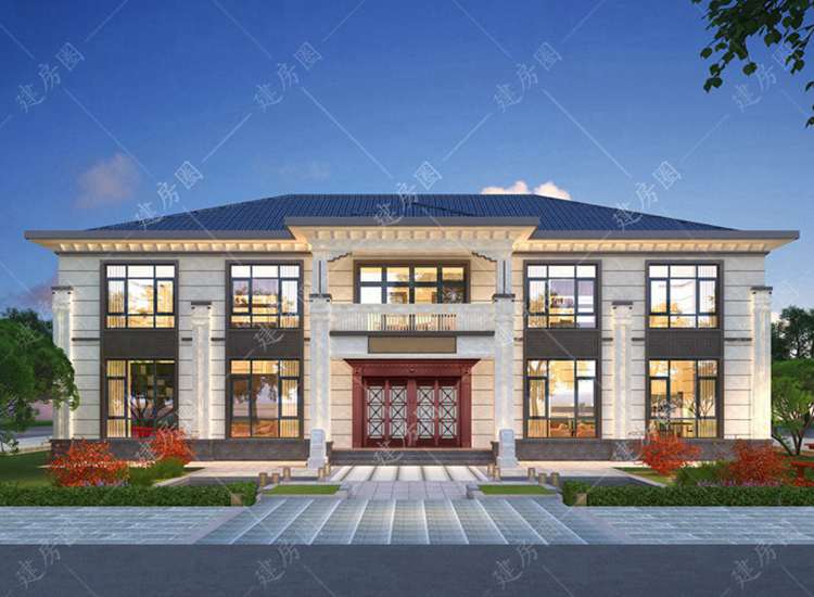 占地300平方兩層別墅設(shè)計(jì)圖紙，5開間20米以上自建房設(shè)計(jì)