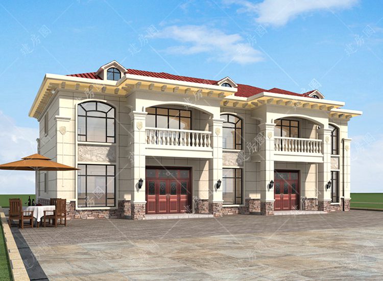 兩兄弟合建21米x11米兩層自建房設(shè)計(jì)圖紙，歐式經(jīng)典大氣