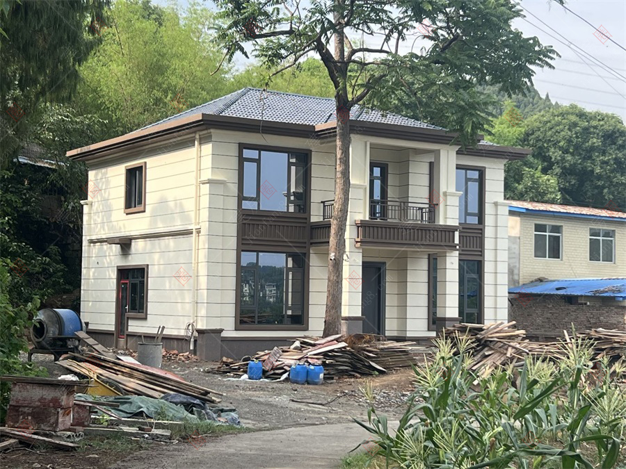 30萬(wàn)預(yù)算，回老家建一棟二層新中式別墅，占地僅120平方