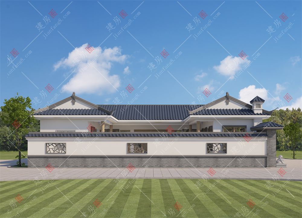 2024最新款一層三合院設(shè)計(jì)圖，外觀經(jīng)典時(shí)尚帶傳統(tǒng)堂屋+柴火灶
